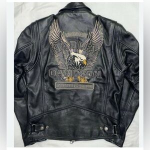 New without Tags Harley Davidson Eagle Graphic Leather Motorcycle Jacket